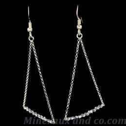 Boucles d'oreilles argent chaîne triangle