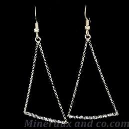 Boucles d'oreilles argent chaîne triangle