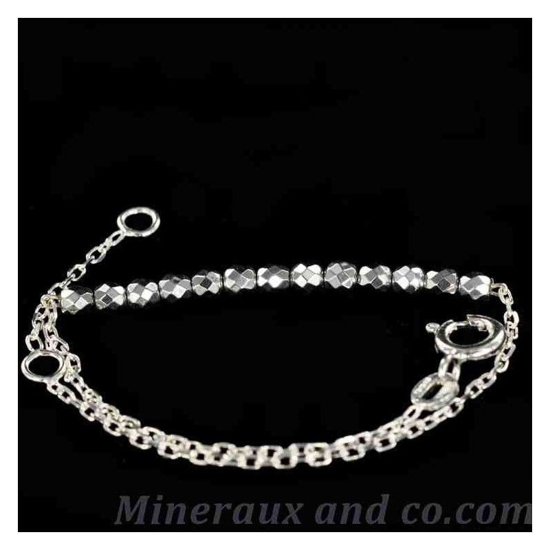 Bracelet hématite argentée Bracelet hématite argentée