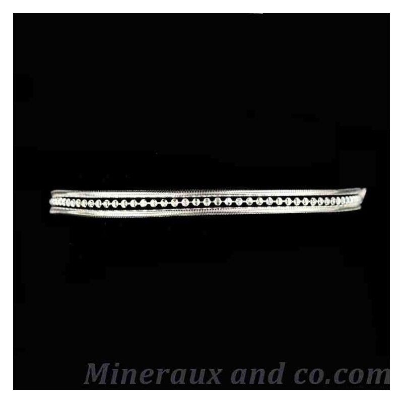 Bracelet argent trois fils serpentine