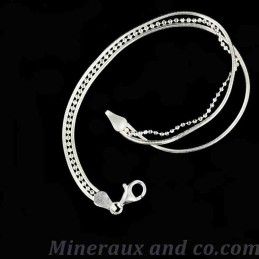 Bracelet argent trois fils serpentine