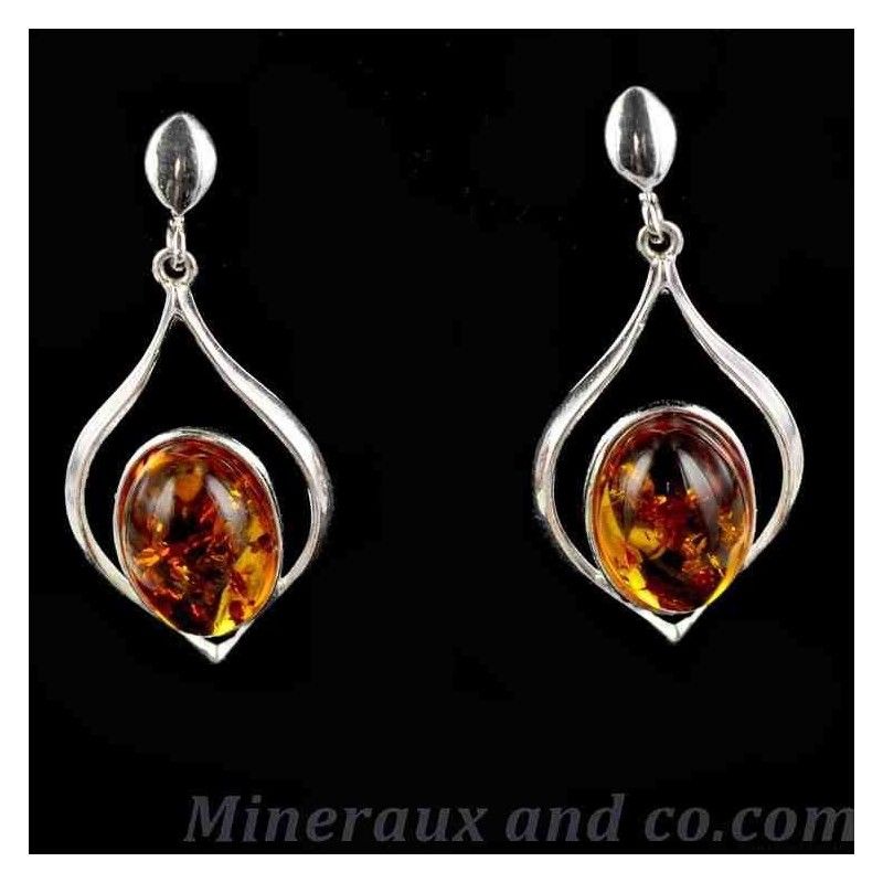 Boucles d'oreilles ambre