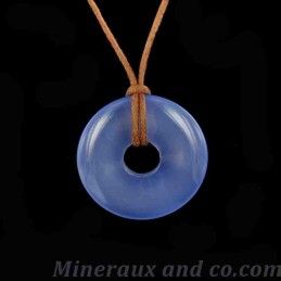 Donut agate calcédoine bleue