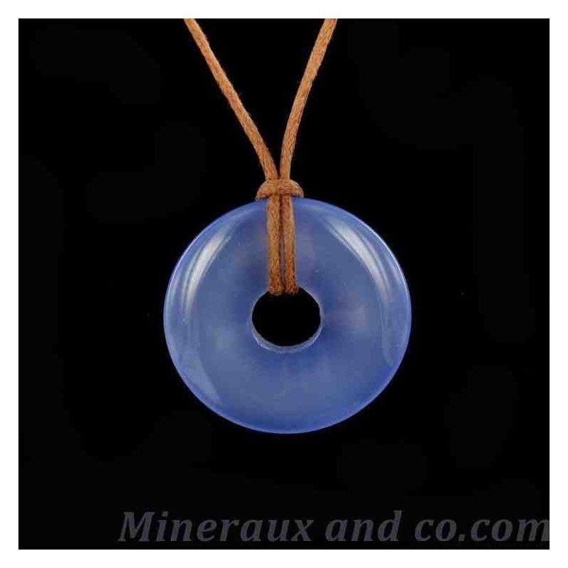 Donut agate calcédoine bleue