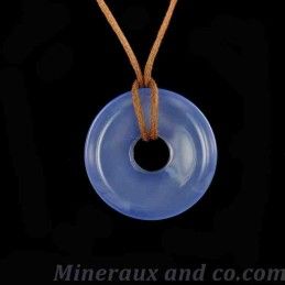 Donut agate calcédoine bleue