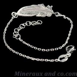 Bracelet plume argent.