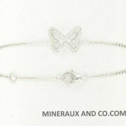 Bracelet papillon argent 925 et zirconiums.