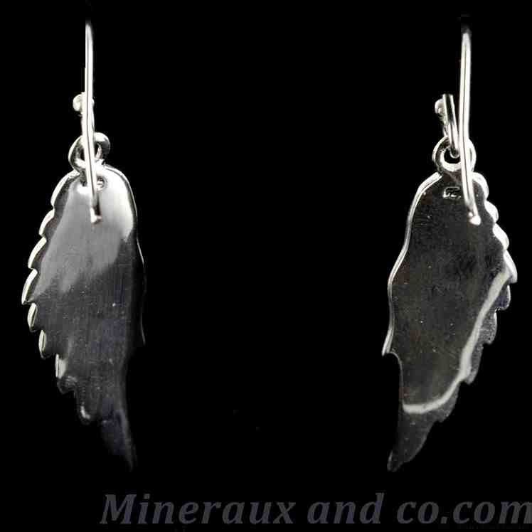 Boucles D'oreilles Pendantes Ailes D'anges Plume En Argent Sterling 925 - Marque Silverly