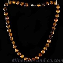 Collier perles en oeil du tigre