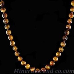 Collier perles en oeil du tigre