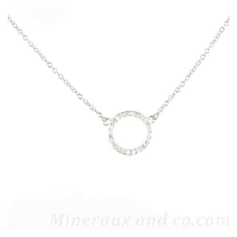 Collier cercle de zirconiums transparents