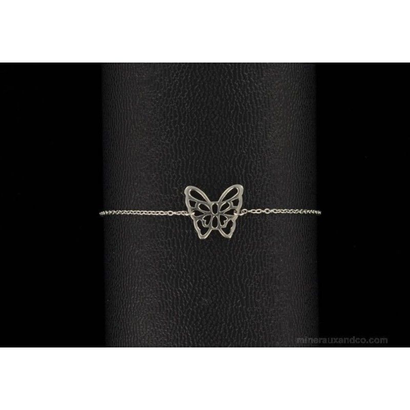 Bracelet papillon ajouré argent 925.