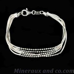 Bracelet cinq fils boules argent