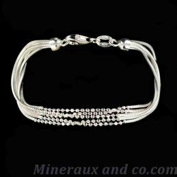 Bracelet cinq fils boules argent