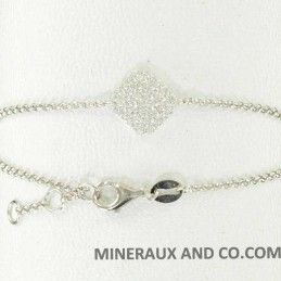 Bracelet carré argent 925 et zirconium