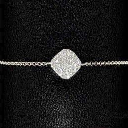 Bracelet carré argent 925 et zirconium