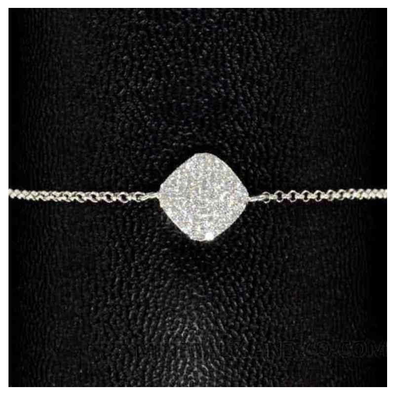 Bracelet carré argent 925 et zirconium