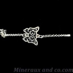 Bracelet médaille papillon argent 925.