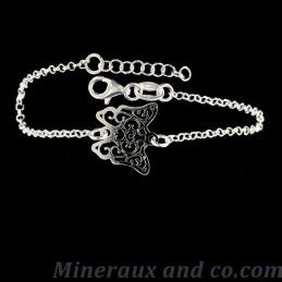 Bracelet médaille papillon argent 925.