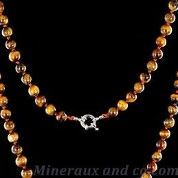 Collier perles en oeil du tigre