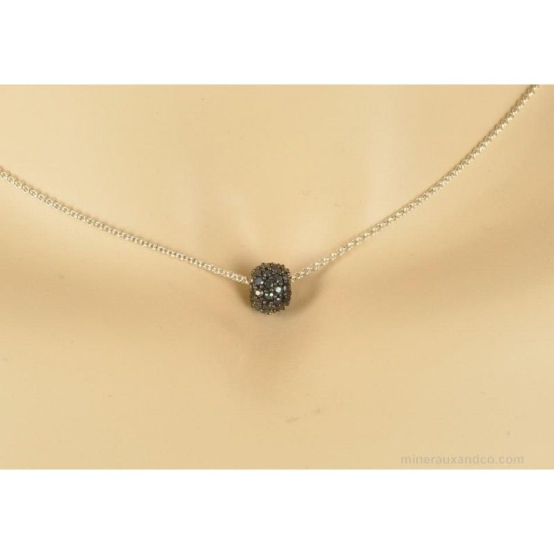 Chaîne argent et pendentif pavé de zircons Chaîne argent et pendentif pavé de zircons