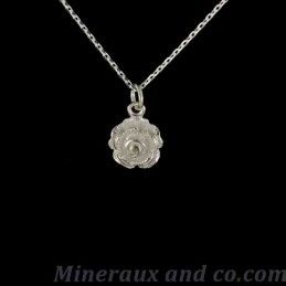 Pendentif rose d'argent