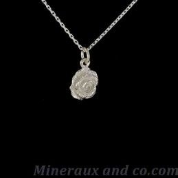 Pendentif rose d'argent