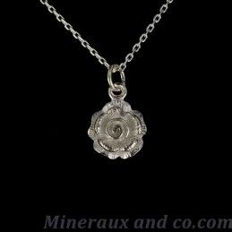 Pendentif rose d'argent