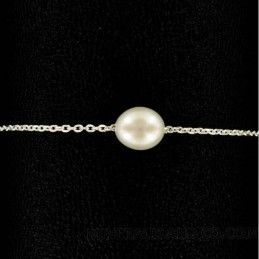 Bracelet chaîne et perle de culture.