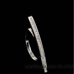 Bague barrette argent zirconium blanc