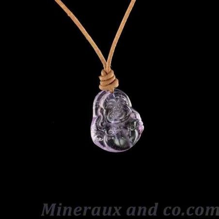 Pendentif Bouddha En Jadéite Orange Sculptée - Laiton - 2.7x1.8 Cm - Occasion
