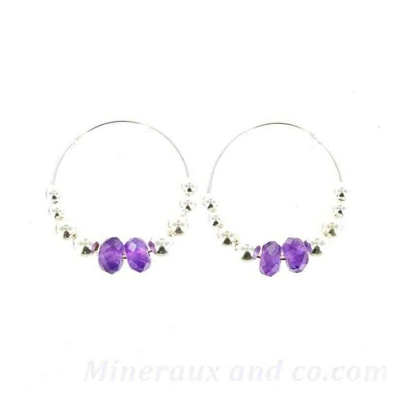 Boucles anneaux et améthyste Boucles anneaux et améthyste