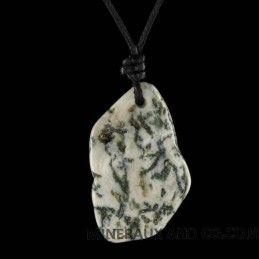 Pendentif agate d'arbre en pierre roulée.