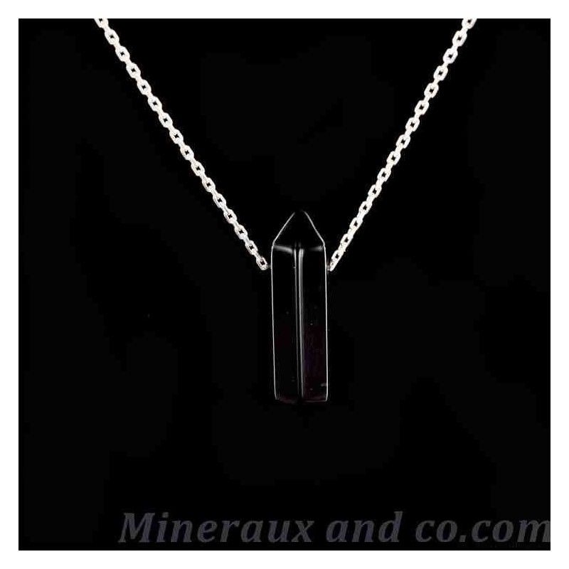 Pendentif onyx et chaîne argent Pendentif onyx et chaîne argent