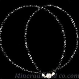 Collier ras du cou en petites perles d'onyx noir facettées