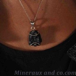 Pendentif en tourmaline et fil argent