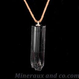 Pendentif en tourmaline noire et attache argent 925