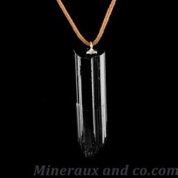 Pendentif en tourmaline noire et attache argent 925