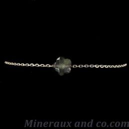 Bracelet chaine argent 925 et carré facetté en labradorite.