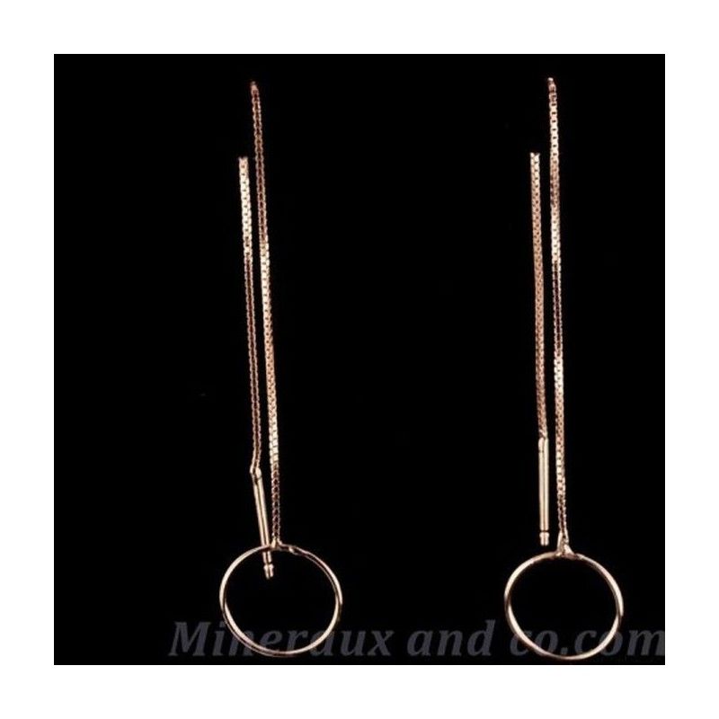 Boucles d'oreilles plaquées or rose cercles Boucles d'oreilles plaquées or rose cercles