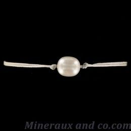 Bracelet cordon et perle de culture d'eau douce blanche