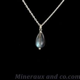 Pendentif chaîne argent 925 et labradorite