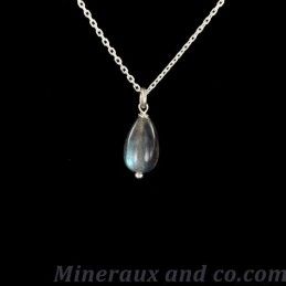 Pendentif chaîne argent 925 et labradorite