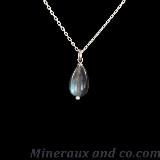 Pendentif En Argent 925 Avec Labradorite Et Perles - Pierre Gemme Naturelle - Neuf Avec étiquettes