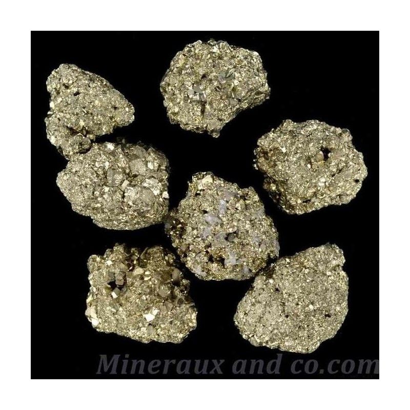 Lot de 7 pierres pyrites