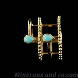 Bague plaquée or turquoise