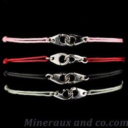 Bracelet cordon menotte argent