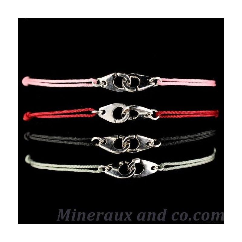 Bracelet cordon menotte argent