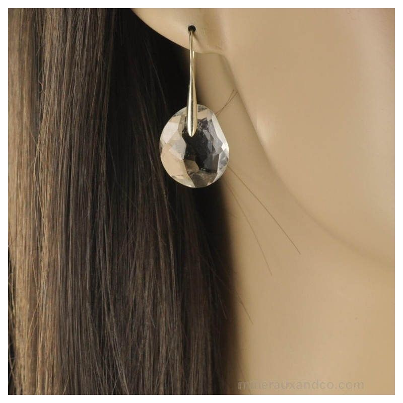 Cintres poids d'oreilles avec cristal Boucles d'oreilles quartz de