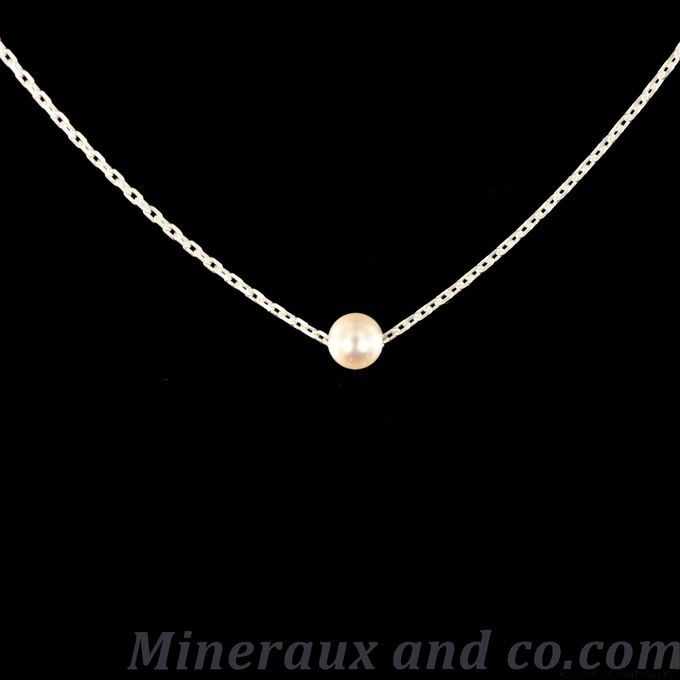Pendentif Perle De Nacre Monture Argent Massif - Occasion - Bel État
